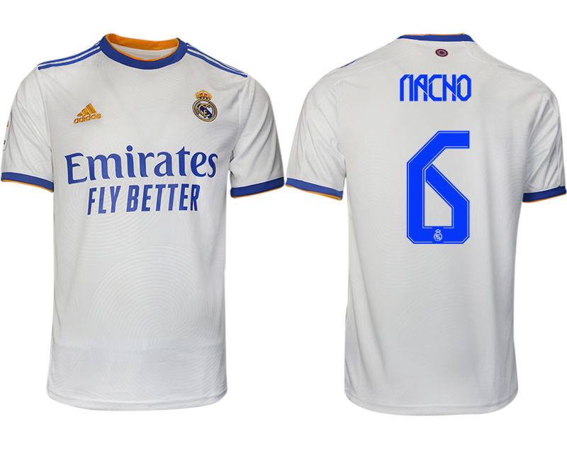 Men 2021-2022 Club Real Madrid home aaa version white #6 Soccer Jerseys